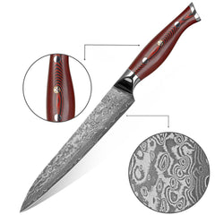 Damascus Slicing Knife VG-10 Steel Core 67 Layer, G-10 Handle - Letcase