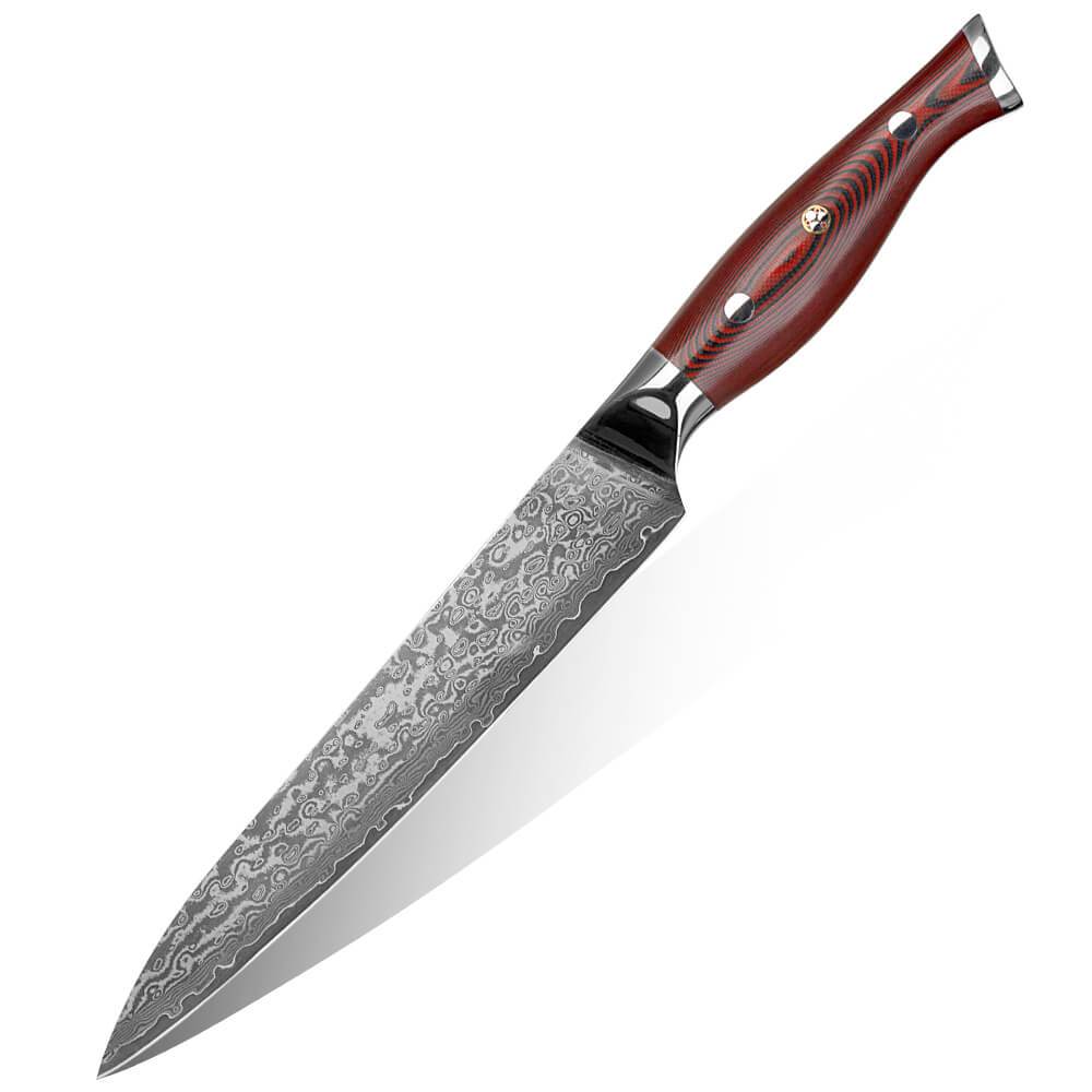 Damascus Slicing Knife VG-10 Steel Core 67 Layer, G-10 Handle - Letcase