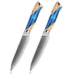 Damascus Steak Knives Set, 5-inch Serrated Steak Knife - Letcase