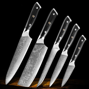 Damascus Steel Knife Set, Professional Japanese Chef Knives - Letcase
