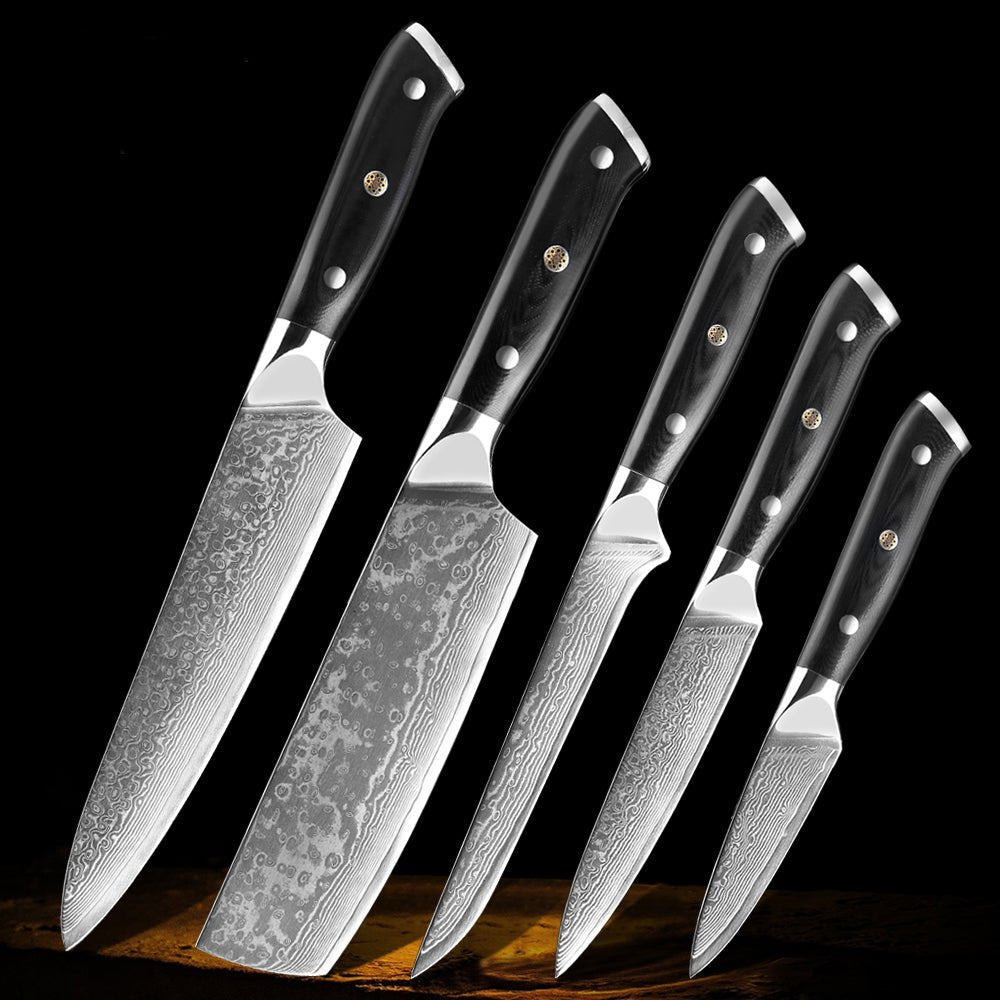 Damascus Steel Knife Set, Professional Japanese Chef Knives - Letcase