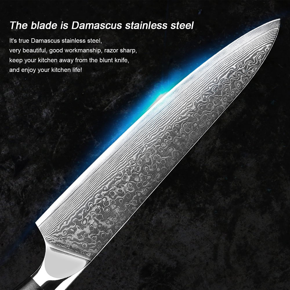 Damascus Steel Knife Set, Professional Japanese Chef Knives - Letcase