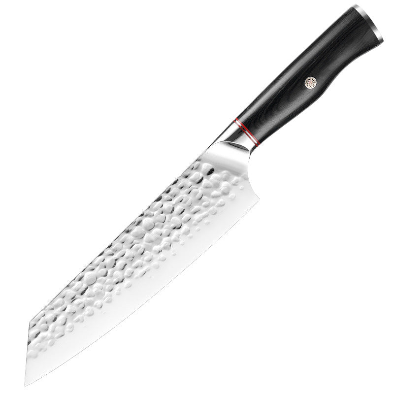 Hammered Kitchen Knife Set, High-Carbon Stainless Steel Blade and Black Handle - Letcase