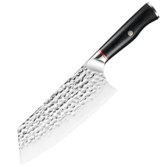 Hammered Kitchen Knife Set, High-Carbon Stainless Steel Blade and Black Handle - Letcase