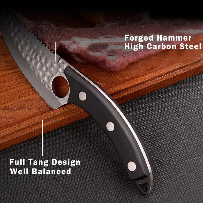 Hand Forged Chef Knife Set - 3 Piece - Multifunction Butcher Cleaver - Letcase