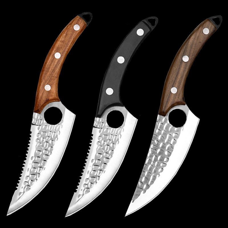 Hand Forged Chef Knife Set - 3 Piece - Multifunction Butcher Cleaver - Letcase