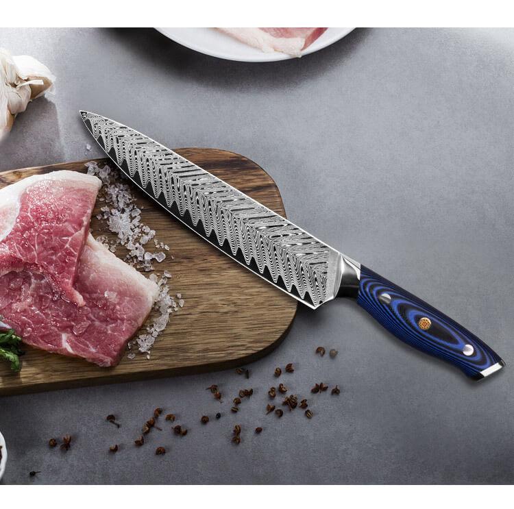 8 Inch Damascus Chef Knife - Cutting