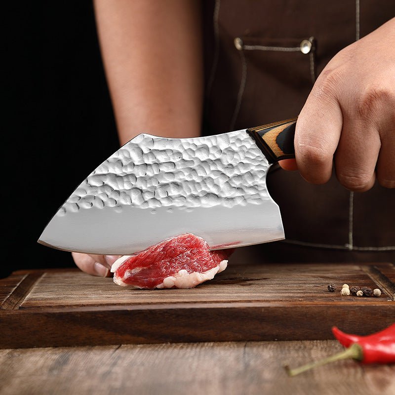 Hand Meat Cleaver Knife With Leather Sheath, 6 Inch, 2Piece