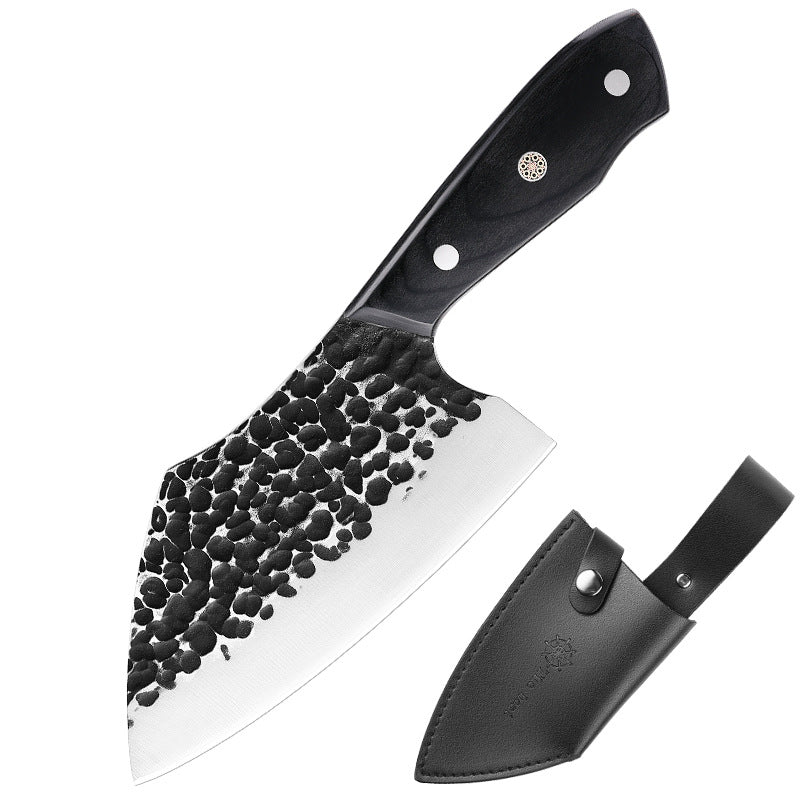 Hand Meat Cleaver Knife With Leather Sheath, 6 Inch, 2Piece