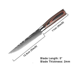 stainless steel steak knife size