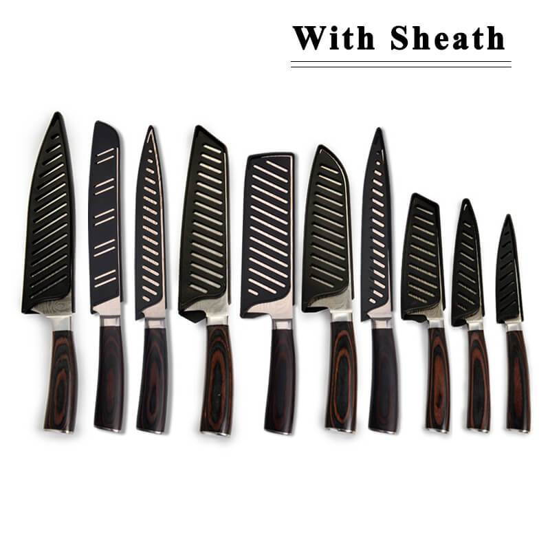 Japanese Chef Knives Set, 7Cr17Mov Professional Knife Set - Letcase