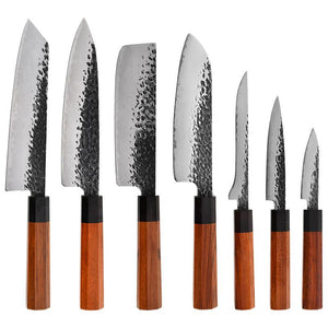 Japanese Cooking Knives Set, 7 Pieces Hand Forged Professional Knife Set - Letcase