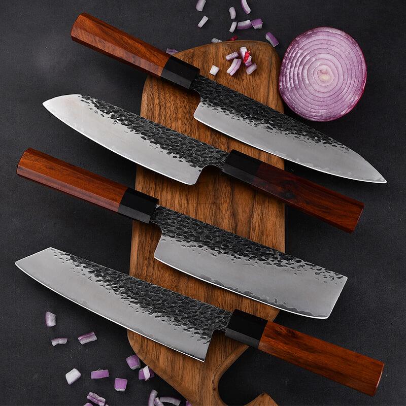 Japanese Cooking Knives Set, 7 Pieces Hand Forged Professional Knife Set - Letcase