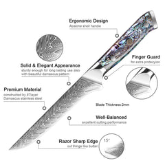 Japanese Damascus Boning Knife - Letcase