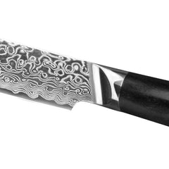Japanese Damascus Steak Knife Set, Non Serrated, Ebony Wood Handles - Letcase