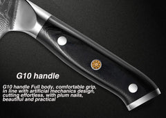 Damascus Nakiri knife G10 Handle