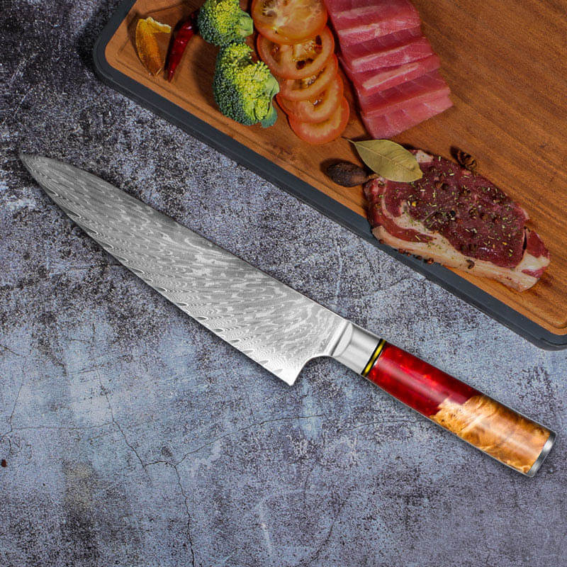 Hand Forged Damascus Steel Chef Knife Set With Resin Handle WH 3447