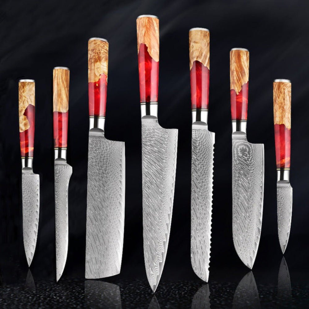 7 Piece Hand Forged Durable Sharp Kitchen Knife Set 