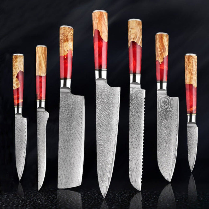 Kitchen Knife Set Hand Forged Japanese Stainless Steel Damascus Chef's  Knife Kit