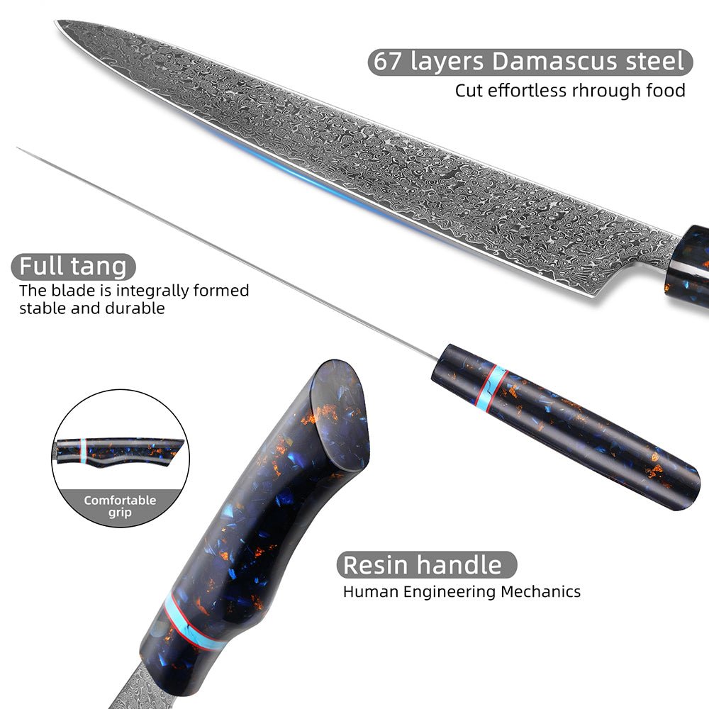 Japanese Kitchen Knife Set 8 Piece Damascus Knife Set - Letcase