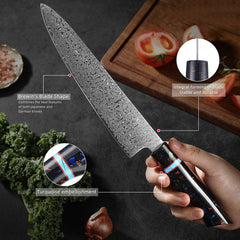 Japanese Kitchen Knife Set 8 Piece Damascus Knife Set - Letcase