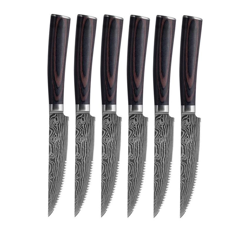 Japanese Steak Knife Set, 5 Inch Serrated Steak Knives - Letcase