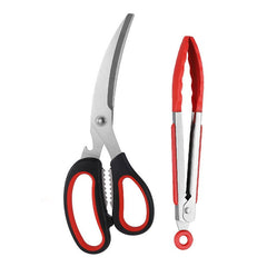 Kitchen Meat Scissors With Grill Tongs - Letcase