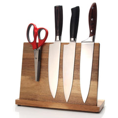 Letcase Acacia Wood Magnetic Knife Block Holder(Without Knives) - Letcase
