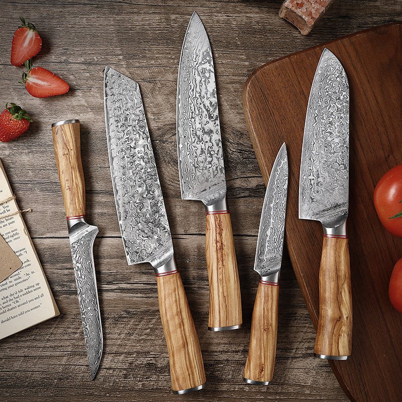 Professional Damascus Chef Knife Set - Letcase