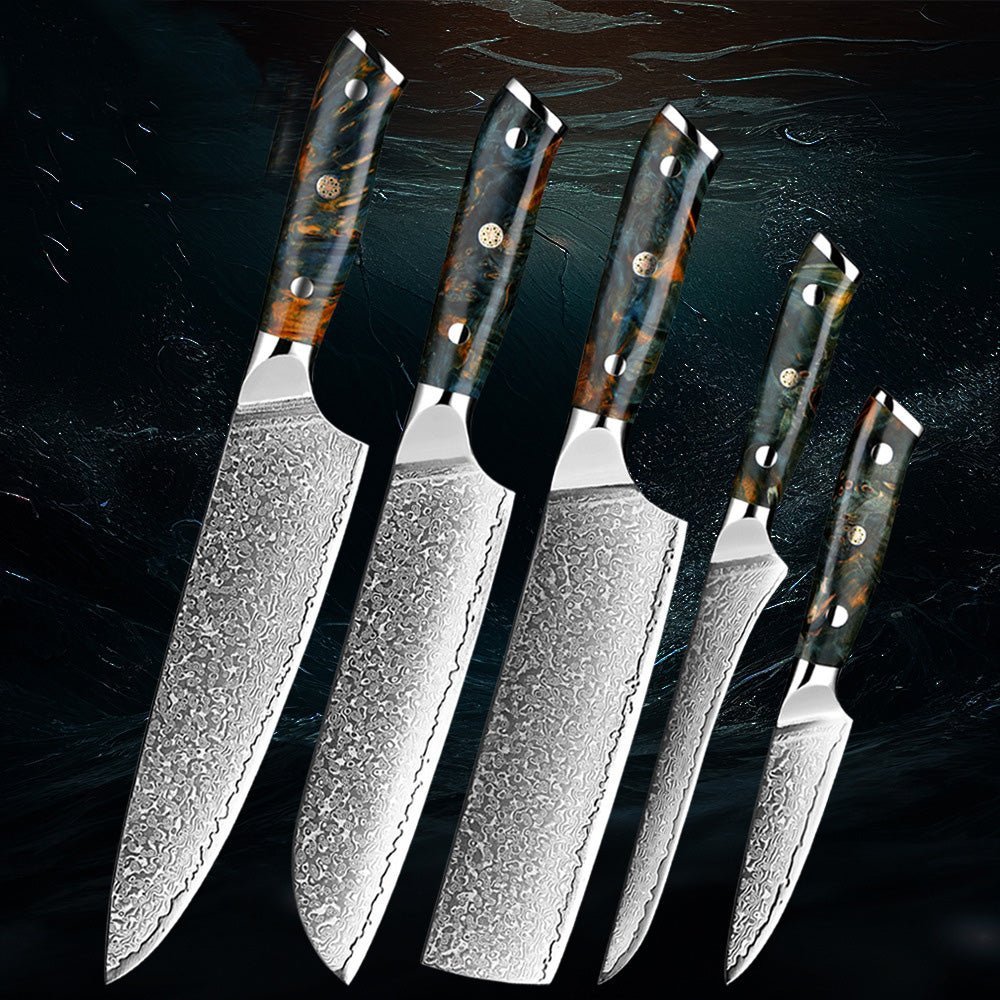 Professional Japanese Damascus Chef Knife Set - Letcase