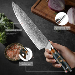 Professional Japanese Damascus Chef Knife Set, 7-Piece - Letcase