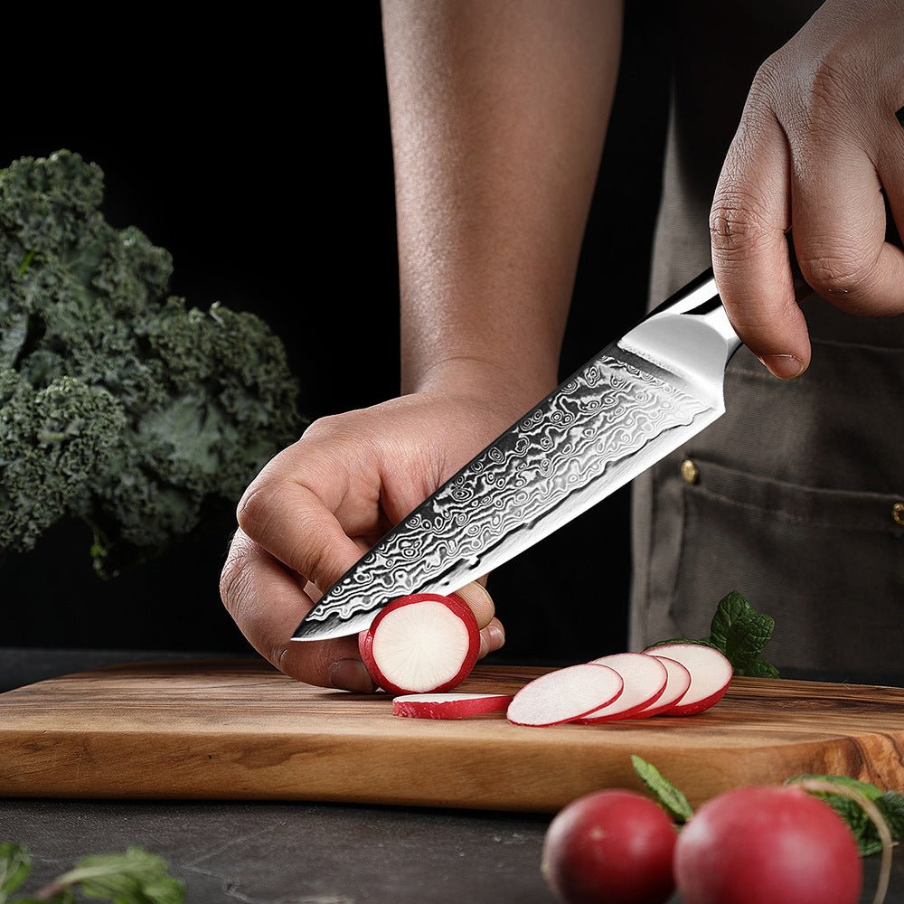 Professional Japanese Damascus Chef Knife Set, 7-Piece - Letcase