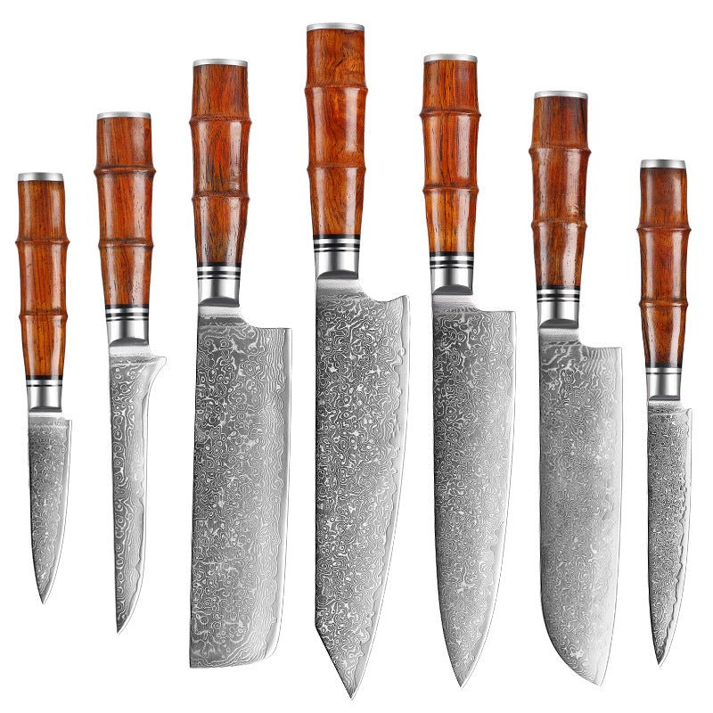 Professional Multipurpose Cooking Knife Set, VG10 Damascus Steel - Letcase