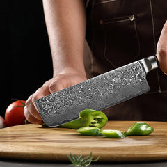 Professional Multipurpose Cooking Knife Set, VG10 Damascus Steel - Letcase