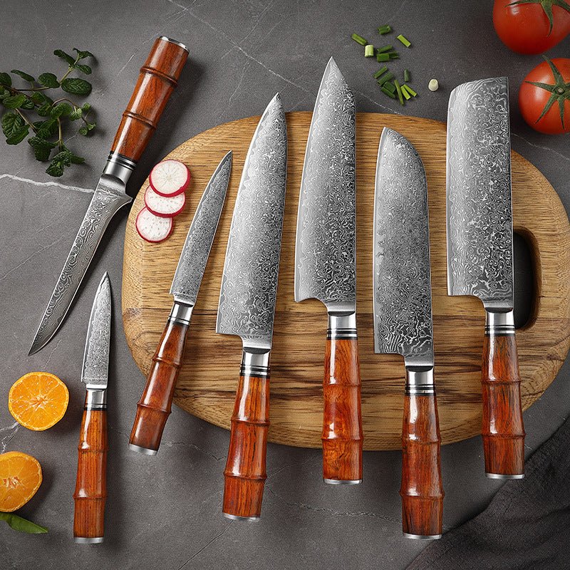 Professional Multipurpose Cooking Knife Set, VG10 Damascus Steel - Letcase