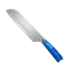 Stainless Steel 10 Piece Kitchen Knife Set(Blue Resin Handle Series) - Letcase