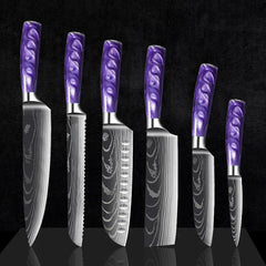 Starter Chef Knife Set With Purple Resin Handle - Letcase