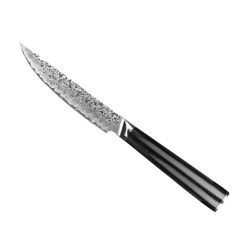 Steak Knives Set of 4, Japanese Damascus Steel, EBONY WOOD HANDLES - Letcase